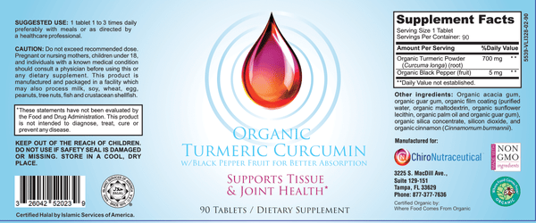Organic Turmeric Curcumin with Black Pepper Fruit